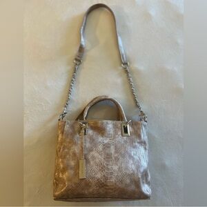 Ivanka Trump Vintage Y2K Tan Two Way Crossbody Bag with Chain Strap EUC